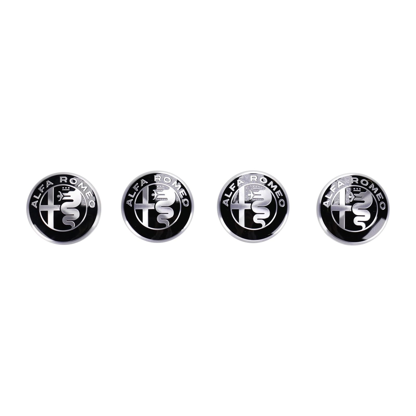 KIT COPRIMOZZO RUOTA PER ALFA ROMEO GIULIA STELVIO BIANCO E NERO ORIGINALE 71808019