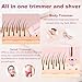 2 in 1 Bikini Trimmer for Women, Dual Head Electric Shaver with LED Display, IPX7 Waterproof Body Pubic Hair Trimmer Rechargeable Womens Electric Razor for Armpit Leg Body Facial (Pink)