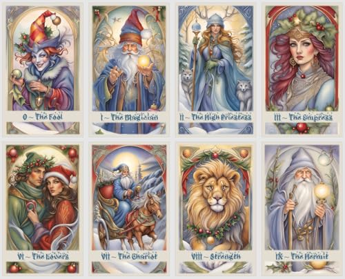 Christmas Tale Tarot Cards Deck. 78 Christmas Tarot Cards. Fortune Telling and Divination Cards.
