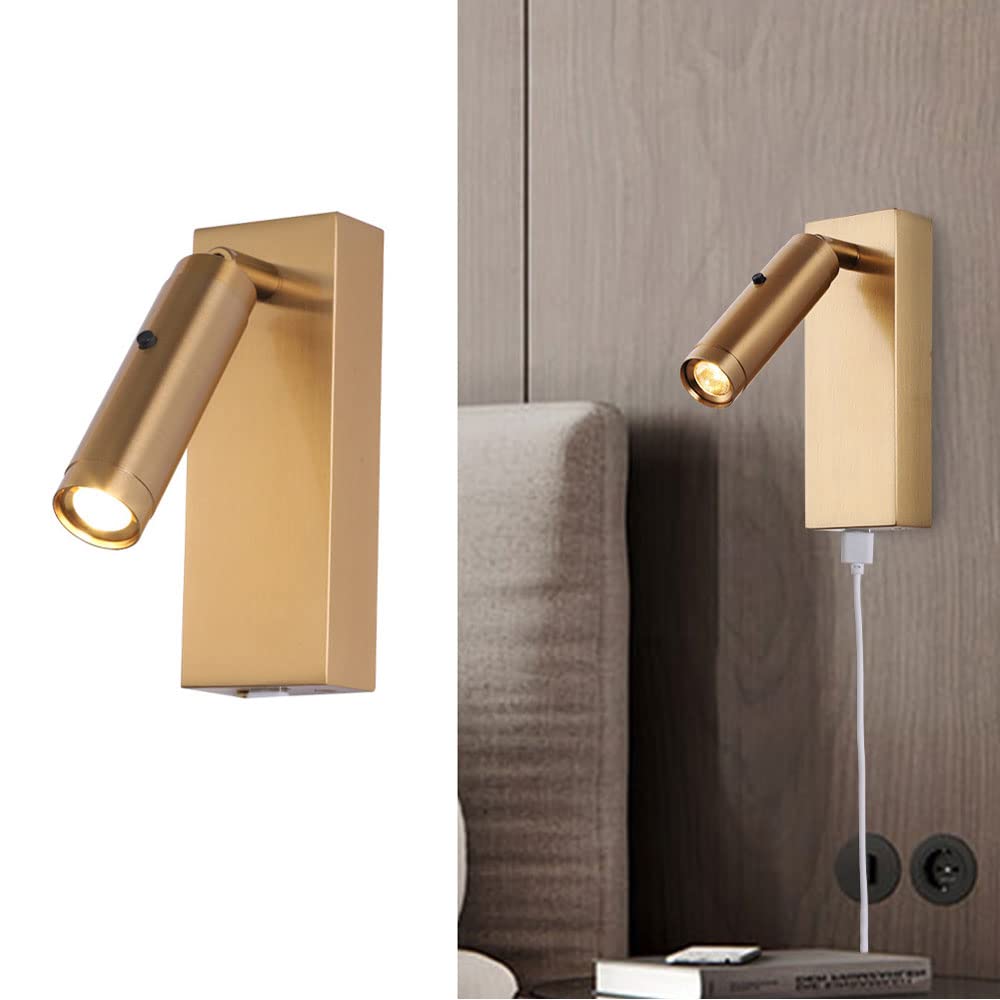 Lampada Da Parete LED Con Ricarica USB - 12W, Rotazione 360°, Luce Calda, Per Camera E Salotto - Foto 3