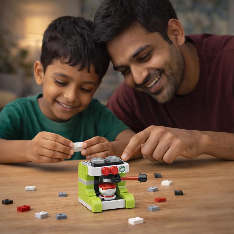 Image of STEM Home Appliance Coffee Machine Building Blocks Set (95 Pcs) | DIY Kitchen & Pretend Play Toy for Kids 6+ Years (Boys & Girls) | Educational Role Play Creativity Toy