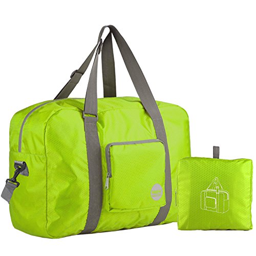 WANDF Foldable Travel Duffel Bag Luggage Sports Gym, Green