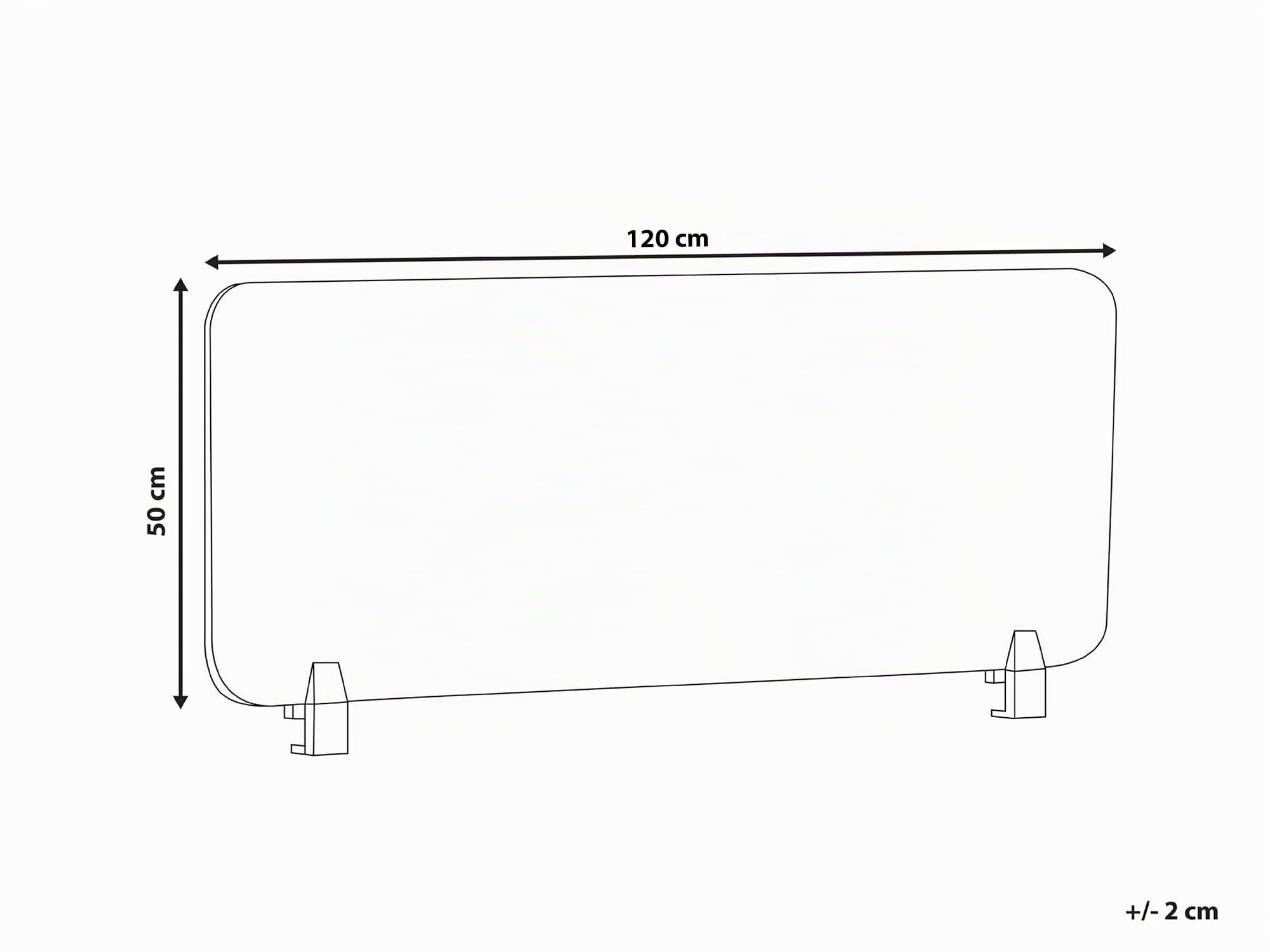 Beliani Schreibtisch Trennwand Akustik Polster cremeweiß 120 x 50 cm Schallschutz Split