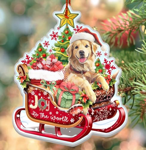 Golden Retriever Christmas Ornament 2025 - Golden Dog Breed Aluminum