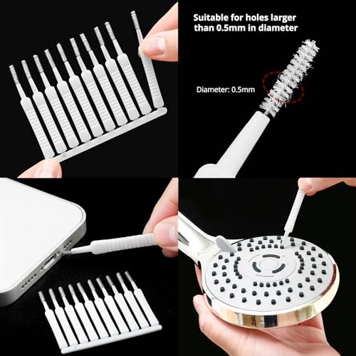 Image of Cell Phone Cleaning Kit, iPhone Cleaning Kit for Charging Port Cleaner Keyboard Cleaning Kit for Airpods /Android /USB C /Earbuds /Laptop /iPad /Camera Lens with Stylus Pen (White, Brush Refill)