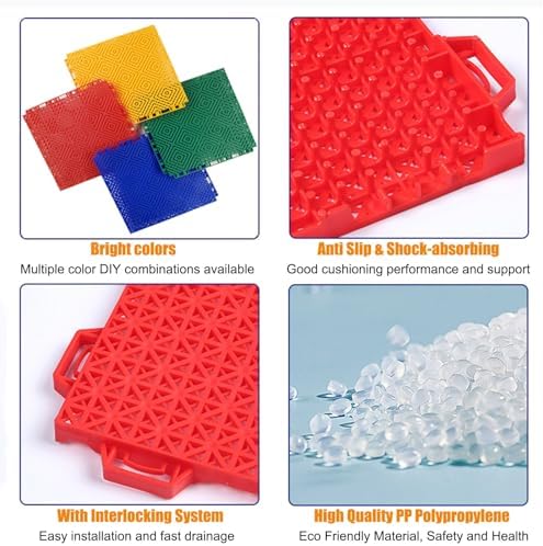 Modular Interlocking Basketball Court Tiles - 984in Outdoor DIY Sports Flooring Mats, Easy Installation, Perfect for Backyard Basketball, Durable Grass-Friendly Design