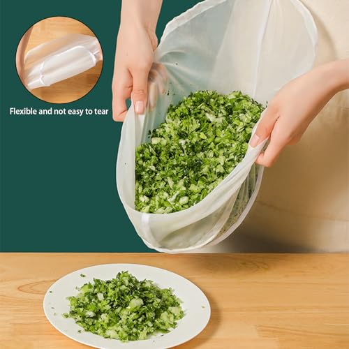 Image of 3PCS Organic Cotton Cheesecloth Bags - Reusable Straining Bags for Nut Milk, Soy Milk, Dumpling Fillings, and More