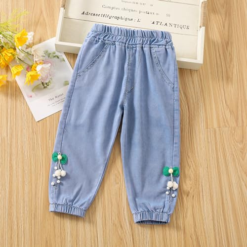 Girl Clothes Size 8 Toddler Kid Pants Jeans Soft Elastic Waist Denim Pants Fleece Sweatpants Girls3