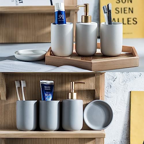 Distributeur de lotion et porte-brosse à dents noir mat pour décoration - 7