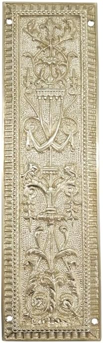 Adonai Hardware 12" "Lekah" Brass Push Plate - Satin Brass Unlacquered