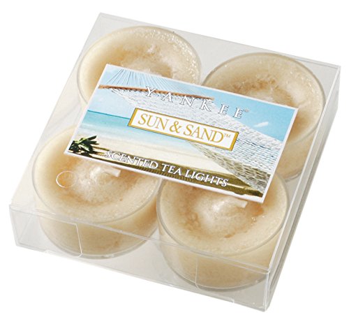 ヤンキーキャンドル クリアカップティーライト4個入り サン&サンド YANKEECANDLE 燃焼時間約4~6時間 アメリカ製