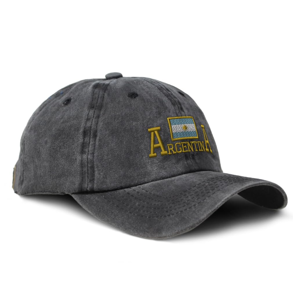 Custom Soft Baseball Cap Embroidered Dad Hat Argentina Argentinian Flag Embroidery Cotton
