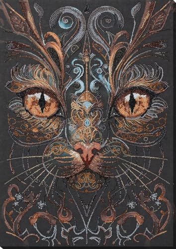 Image of Wizardi Main Bead Embroidery Kit - The Look of a Witch. Colorful Beads, Beading Needles. DIY Kit. Embroidery for Beginners. Home Decor. AB-900 Abris Art