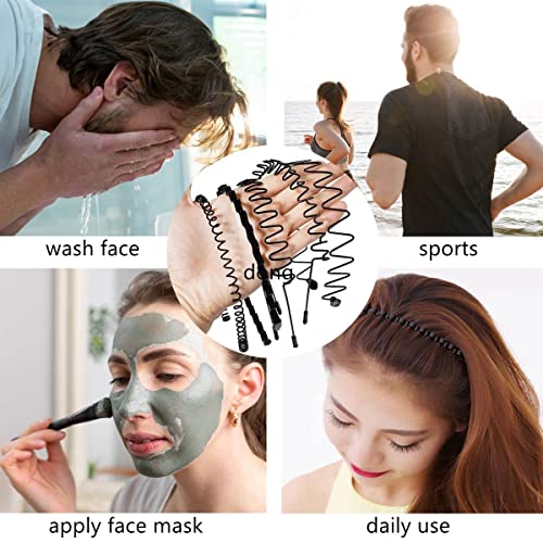 Ultimute 10 Pieces Black Headband For Men And Women Adjustable Unisex Metal Wavy Hair Band Non-Slip Metal Plastic Hair Hoop For Long Curly Hair Home, Outdoor, Sports And Yoga Accessories(Style A) #TOP2