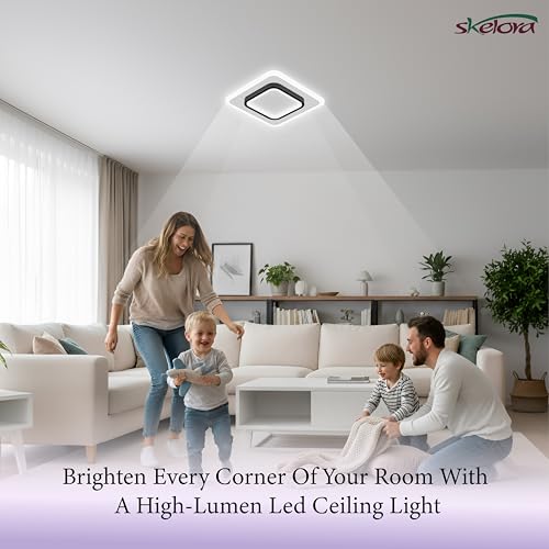 Image of Premium Geometric Ceiling Mount LED 8W Anti-Glare | Warm Natural Cool | Designed for Bedroom Office Conference Room Kitchen Bathroom Balcony, Walkway (Plain White)
