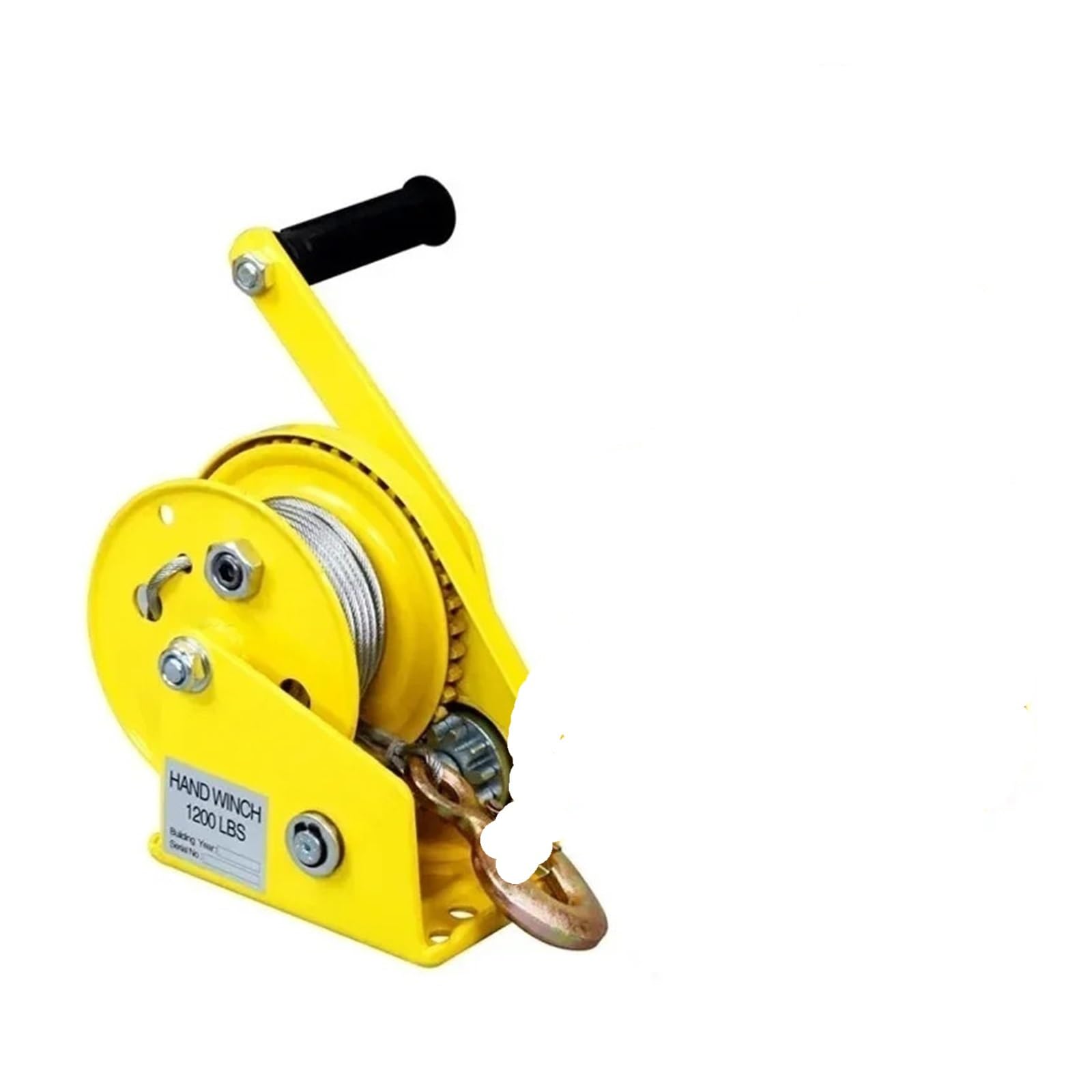 Cabrestante manual, Cabrestante manual de cable acero 1200 libras, grúa tracción 10 m, cabrestante portátil pequeño con autobloqueo bidireccional,para caravana con remolque de barco