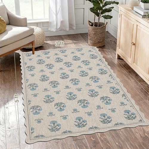 Tapete ORTIGIA Easy Jute 5x3 ft Vintage Azul miniatura 1