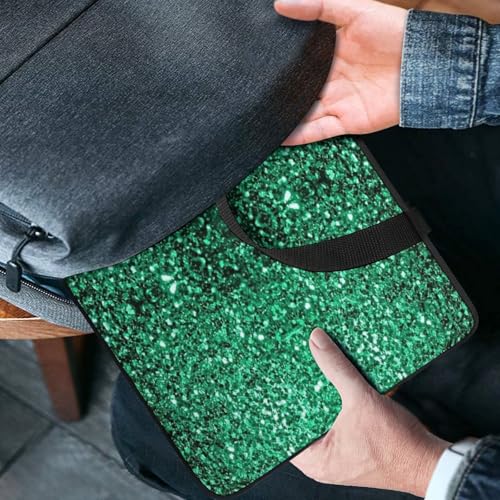 Beautiful Emerald Green Glitter Sparkles Carrying Laptop Bag Slim Briefcase Computer Case Business Handbag Backpack4