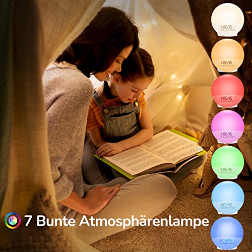 Wake Up luce sveglia – Cadrim Radiosveglia al tramonto con doppia sveglia, 7 suoni naturali & radio FM & funzione Snooze per adulti e bambini - Image 3