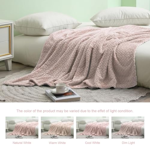 Image of Exclusivo Mezcla Fleece Throw Blanket for Couch Sofa, Camel Soft Plush Blanket, Lightweight Flannel Throws for All Seasons, 50x70 Inches