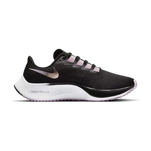 Nike Women's Air Zoom Pegasus 37 Shoes, Black/Mtlc Red Bronze-lt Arctic Pink, 11.5