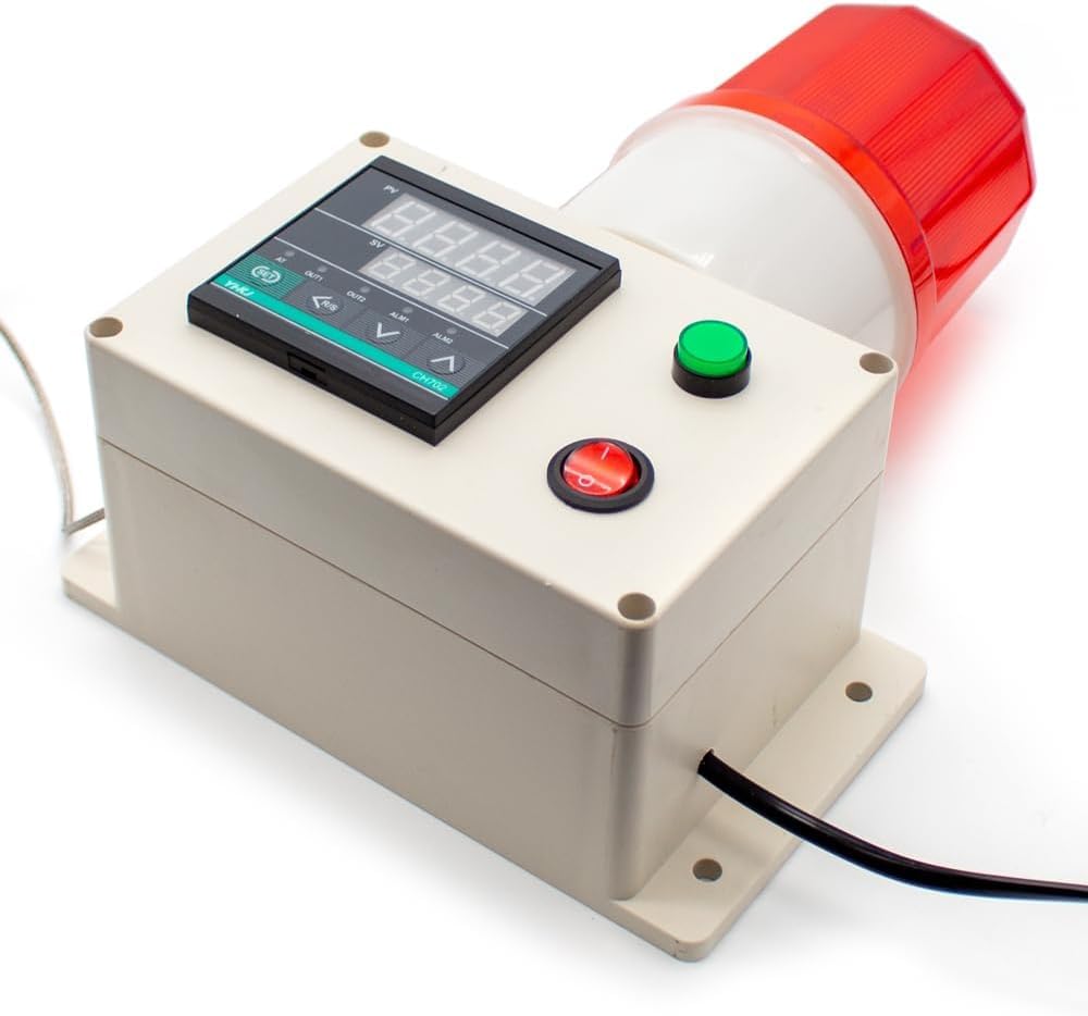 Sensor de temperatura automático de 220 V y 0-400 °C, con alarma de alta y baja temperatura y sonda M8.