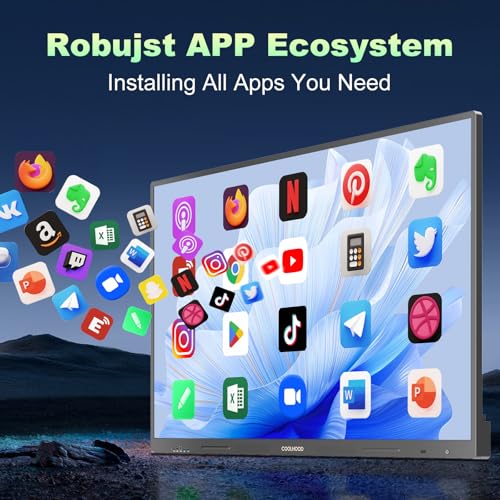 6534 smart board 4k uhd touchscreen interactive digital whiteboard display electronic all-in-one computer for classroom office home business wopen app ecosystem board amp wall mount only