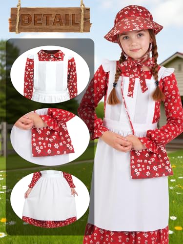 Disfraz Pioneer Girl para niñas con delantal y cofia miniatura 3
