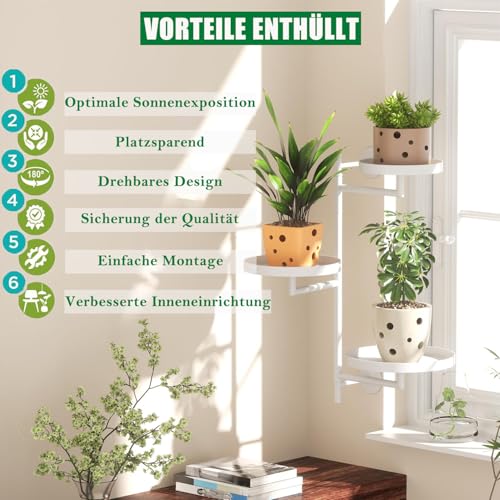 Étagère murale décorative pour plantes et fleurs de balcon blanc - 3