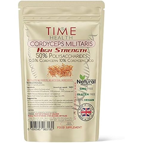 Cordyceps militaris High Strength 50% Polysaccharides / 10% Cordycepic Acid / 0.5% Cordycepin (120 Capsule Pouch) Cover