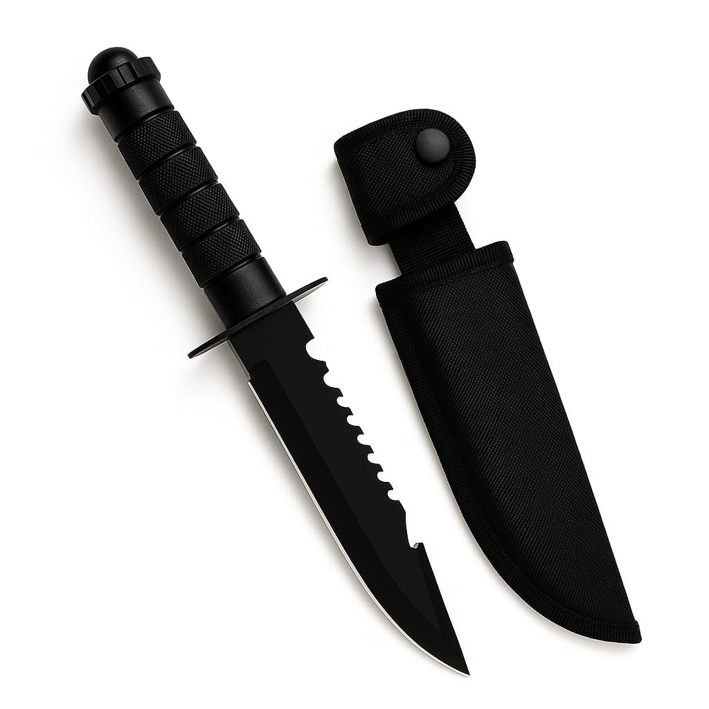Heavy Duty Utility Knife with Safety Sheath | Multi-Purpose Cutting & Kitchen Utility Tool for Cardboard, Rope, Vegetables & DIY Use | Ergonomic Anti-Slip Grip, Stainless Steel Blade
