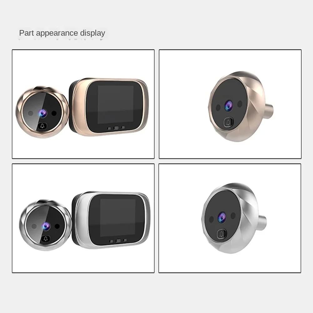 Osmond Timbre digital LCD de 2.8 pulgadas, visor de mirilla para puerta, cámara de monitoreo ocular de 90 grados, timbre de puerta con detección de movimiento, fácil de instalar