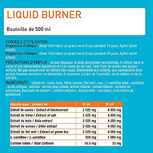 LIQUIDE BURNER, DRAINEUR 3 en 1 - Brûle Graisse, Contrôle du Poids, Destocke, Brûle les Graisses, Draine, Elimine - Flacon de 500ml - Saveur Pina Colada - Eric Favre – Image 7