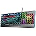 AULA F2099 Tastiera Da Gioco Meccanica Cablata Interruttore Marrone, 104 Tasti Anti-Ghosting Luci Miste Gaming Keyboard, Programmabili USB-A interfaccia PC Computer Tastiere