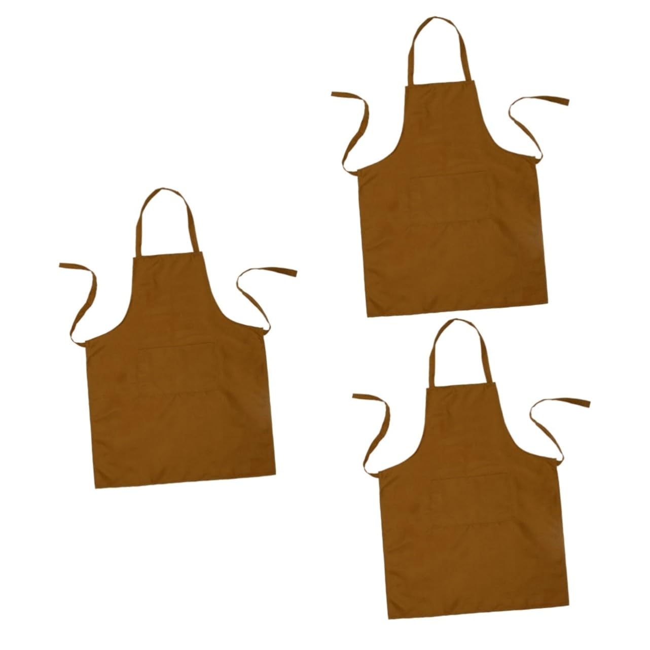 UTHCLO 3pcs Home and Restaurant Bib Apron Black Halter-neck Design Easy to Wear 60x70cm