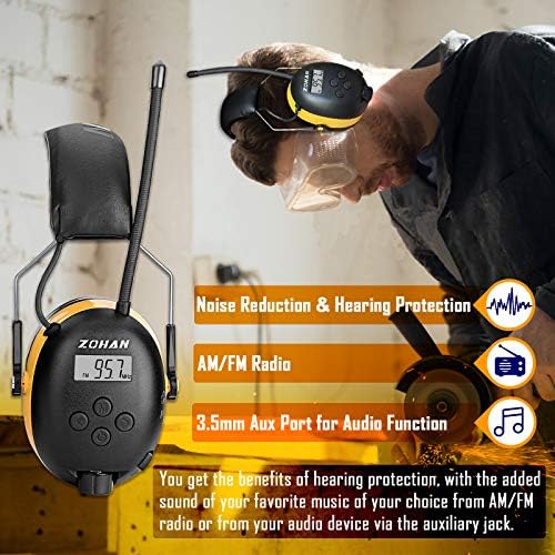 ZOHAN EM042 AM/FM Radio Headphone with Gel Pads,Ear Protection Noise