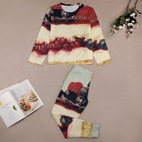 Piece of Cheesecake CakeBoys Casual Comfort Pajamas, Long Sleeve Pajama Set120CM3