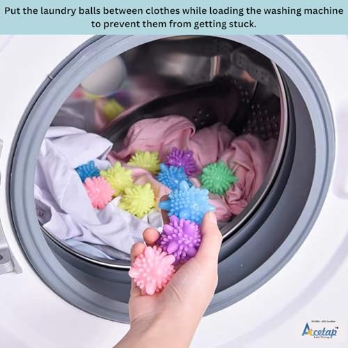 Image of Acetap Washing Machine Cleaner Balls, Reusable Scrubbing Laundry Balls, Tangle-Free Clothes Cleaning Ball, Enhances Washing Power, Prevents Wrinkles & Lint, Durable Washer Balls (Pack of 10)