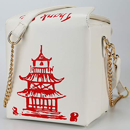 Tower Print Crossbody Shoulder Bag,Pu Chinese Takeout Box Totes Purse for Women2