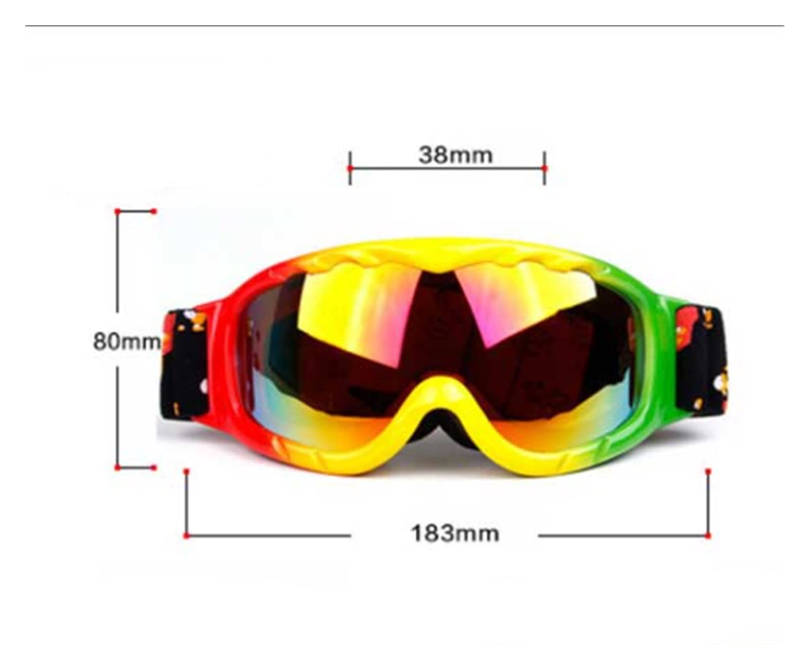 Lunettes de Ski adaptées aux Enfants Lunettes de Ski Sports d'hiver Lunettes de Ski Enfants Double lentille antibuée Snowboard Motocross Lunettes de Ski