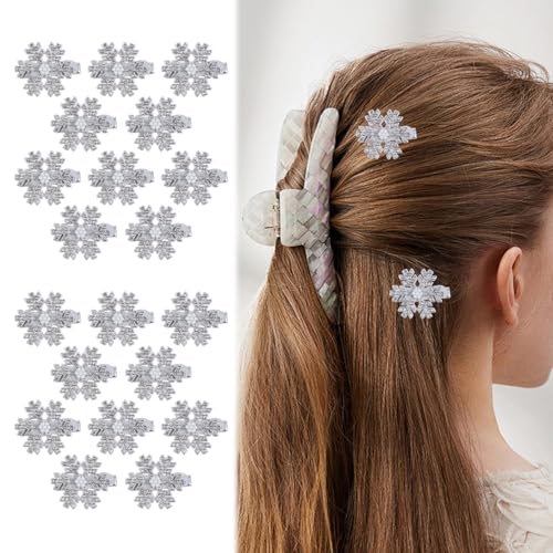 Ladruph 雪の結晶の形 10 個セット スノーフレーク ヘアピン 髪飾り キラキラ 可愛い ヘアアクセサリーファッショナブルなヘアクリップパーティー用 ファッショナブルな帽子 美しい雪の結晶 結婚式 学園祭 文化祭 誕生日