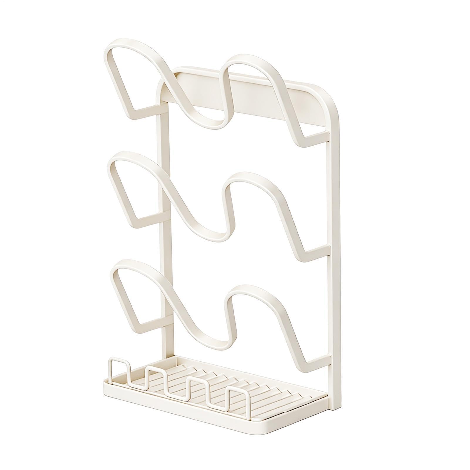 Organizzatore Coperchi Pentole 3 Metallico Antiruggine Multifunzionale | Supporto Coperchi Pentole Durante Cottura Per Dormitorio Camper Casa Ristorante Armadio Cucina