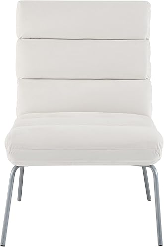 Classic Brands Eternity - Silla decorativa tapizada sin brazos, blanca, moderna de mediados de siglo, ergonómica