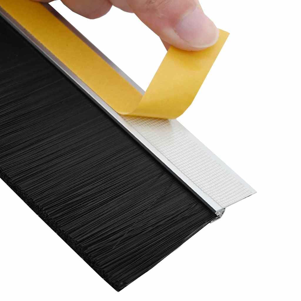 Samoprzylepne uszczelki szczotkowe do drzwi, 12 sztuk, 100 cm, stoper przeciągów ze stopu aluminium do drzwi wewnętrznych