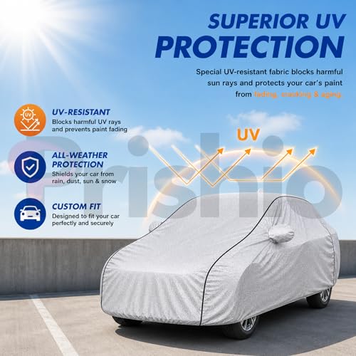 Image of Waterproof Car Cover for Renault Duster | Dustproof, UV Resistant & Scratch Protection | Soft Cotton Lining | Triple Stitched | Mirror Pockets & Elastic Fit | Silver