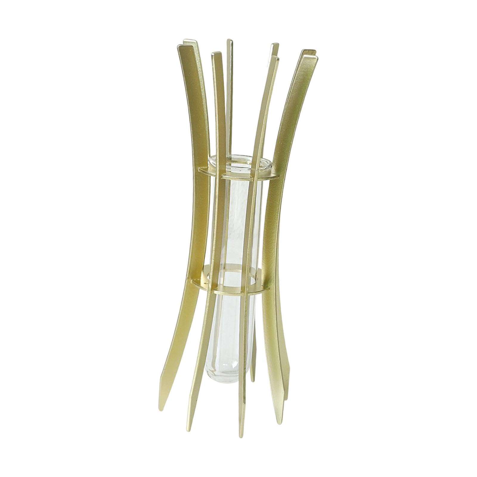 Bnf® Glass Test Tube Hydroponic Planter Vase Sturdy for Living Room Desk Ornament Golden 7x7x20cm|Home & Garden | Home Dcor| Vases-image-20