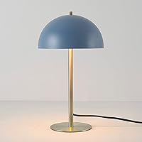 Vista 3 de GLOBE Electric 52942 - Lámpara de escritorio azul de 15 pulgadas con detalles de latón, interruptor basculante de encendido/apagado en línea, ideal