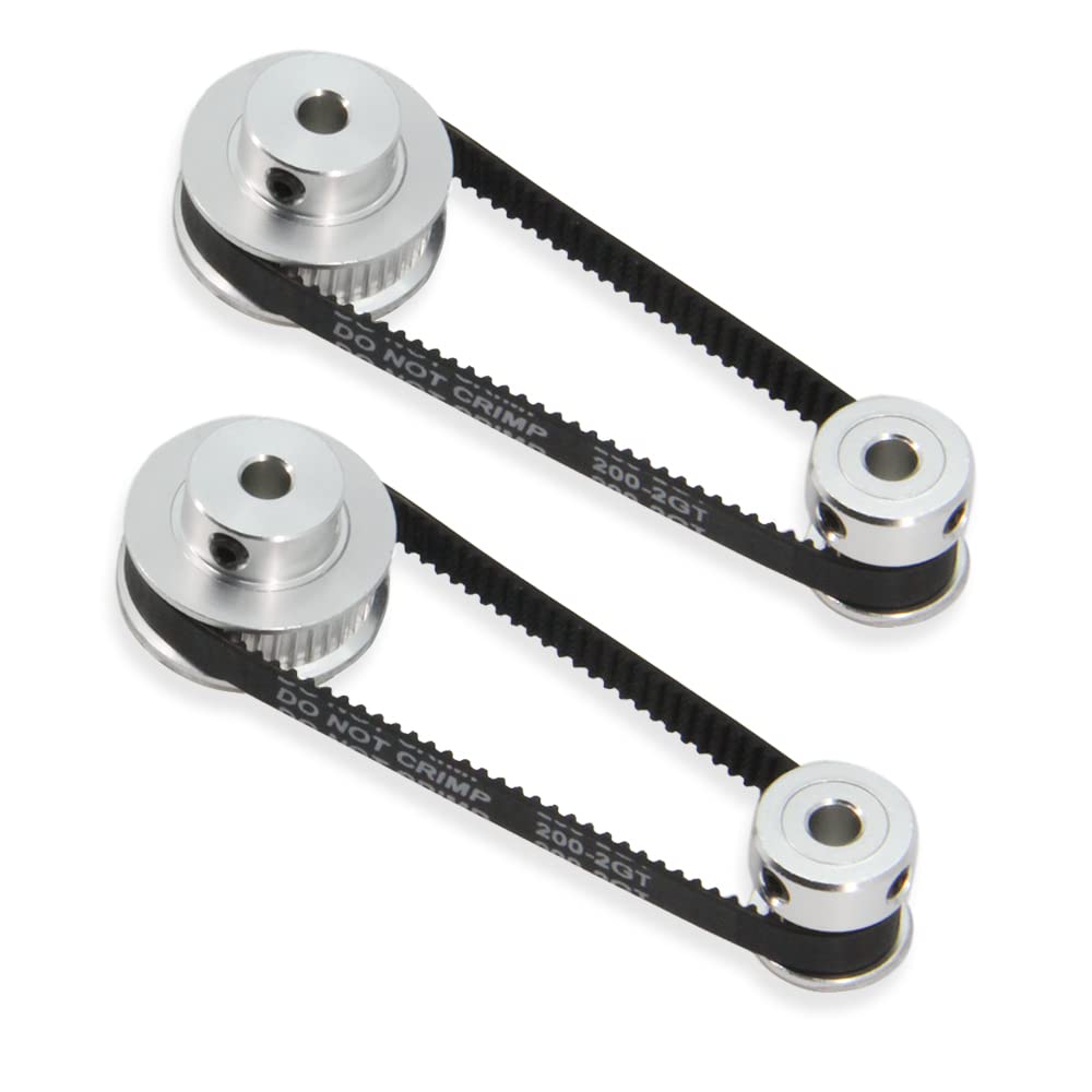 2PCS Set GT2 Synchronous Wheel 20&30 Teeth 8mm Bore Aluminum Timing Pulleys with 2PCS Length 200mm Width 6mm Belt (20-30T-8B-6) — Amazon image 16