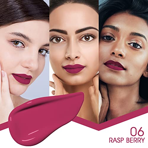 Image of Colors Queen Mattifying Non Transfer Liquid Lipstick - 06 Raspberry - 3g | Long Lasting Liquid Matte Lipstick | Transfer Proof & Waterproof Lipstick Enriched with Vitamin E & Almond Oil, Lasts up-to 18 Hours