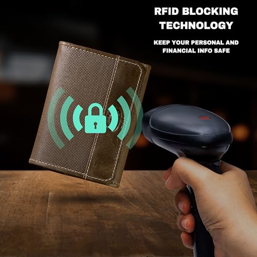 Stealth Mode RFID Blocking Leather Trifold Wallet for Men – Mens Trifold Leather Wallet with Flip Up ID Window, 11 Card Slots, Hidden Pockets, Divided Billfold – Gift Box Included (Grey Crunch) - Image 6